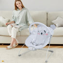 Portable Baby Bouncer Infant Rocker Seat with Detachable Toy Bar-Gray by LJGDeals