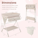 Portable Baby Changing Table with 3-Level Adjustable Height