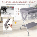 Portable Baby Changing Table with 3-Level Adjustable Height