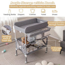 Portable Baby Changing Table with Wheels and Large Storage Rack by LJGDeals