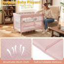 Portable Baby Playard Folding Travel Crib for Infants with Soft Mattress by LJGDeals