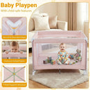 Portable Baby Playard Folding Travel Crib for Infants with Soft Mattress by LJGDeals