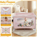 Portable Baby Playard Folding Travel Crib for Infants with Soft Mattress