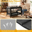 Portable Baby Playard Folding Travel Crib for Infants with Soft Mattress by LJGDeals