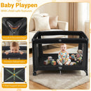 Portable Baby Playard Folding Travel Crib for Infants with Soft Mattress