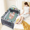 3-in-1 Portable Baby Playard with Zippered Door and Toy Bar by LJGDeals