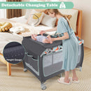 3-in-1 Portable Baby Playard with Zippered Door and Toy Bar by LJGDeals