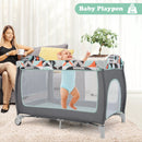 3-in-1 Portable Baby Playard with Zippered Door and Toy Bar by LJGDeals