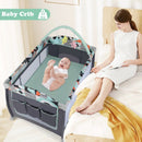 3-in-1 Portable Baby Playard with Zippered Door and Toy Bar by LJGDeals