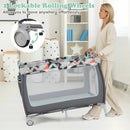 3-in-1 Portable Baby Playard with Zippered Door and Toy Bar by LJGDeals