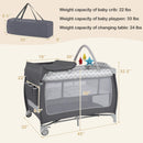 3-in-1 Portable Baby Playard with Zippered Door and Toy Bar by LJGDeals