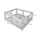 Portable Baby Playpen Large Play Yard with 50 Ocean Balls and 4 Pull Rings-Gray by LJGDeals