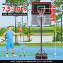 Portable Basketball Hoop with 7.5-10 FT Height Adjustable by LJGDeals