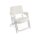 Portable Aluminum Boat Deck Beach Chair with Cushioned Seat-White by LJGDeals