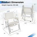 Portable Aluminum Boat Deck Beach Chair with Cushioned Seat-White by LJGDeals