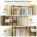 Portable Closet with Pants Hangers and 2 Hanging Rods and 4 Storage Shelves by LJGDeals