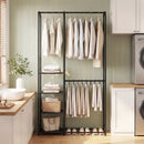 Portable Closet with Pants Hangers and 2 Hanging Rods and 4 Storage Shelves by LJGDeals