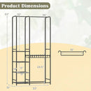 Portable Closet with Pants Hangers and 2 Hanging Rods and 4 Storage Shelves by LJGDeals