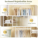 Portable Closet with Pants Hangers and 2 Hanging Rods and 4 Storage Shelves by LJGDeals