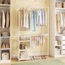 Portable Closet with Pants Hangers and 2 Hanging Rods and 4 Storage Shelves by LJGDeals