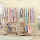 Portable Closet with Pants Hangers and 2 Hanging Rods and 4 Storage Shelves by DirectDeals