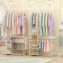 Portable Closet with Pants Hangers and 2 Hanging Rods and 4 Storage Shelves by LJGDeals