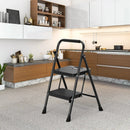 Portable Folding 2 Step Ladder with Wide Anti-Slip Pedal-Black by LJGDeals