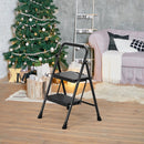 Portable Folding 2 Step Ladder with Wide Anti-Slip Pedal-Black by LJGDeals