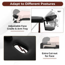 Folding Massage Table with Height-adjustable Beech Wood Frame-Black by LJGDeals