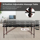 Folding Massage Table with Height-adjustable Beech Wood Frame-Black by LJGDeals