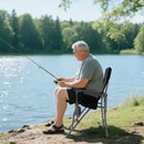 Portable Folding Oxford Cloth Camping Chair with Cup Holder and Side Pocket by LJGDeals