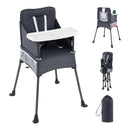 Portable High Chair for Travel Foldable with Adjustable Tray and Mesh Pockets-Gray by LJGDeals