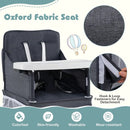 Portable High Chair for Travel Foldable with Adjustable Tray and Mesh Pockets-Gray by LJGDeals