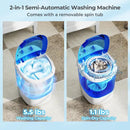 Portable Mini Semi-automatic Washing Machine with Spin Tub and Drain Hose 2.5 kg Capacity by LJGDeals