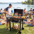 Charcoal Grill with Adjustable Tray and Wheels by LJGDeals