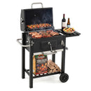 Charcoal Grill with Adjustable Tray and Wheels by LJGDeals