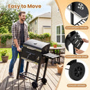 Charcoal Grill with Adjustable Tray and Wheels by LJGDeals
