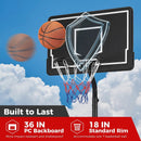 Portable Outdoor Basketball Hoop 6.9-8.5 FT Adjustable with Fillable Base Shatterproof PC Backboard by LJGDeals