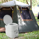 Portable Toilet Compact Indoor Outdoor Commode with 5.2 Gallon Detachable Waste Tank-Gray by LJGDeals