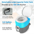 Portable Toilet Compact Indoor Outdoor Commode with 5.2 Gallon Detachable Waste Tank-Gray by LJGDeals