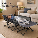 Portable Folding Camping Cot with Guardrail - 330 lbs Capacity