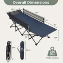 Portable Folding Camping Cot with Guardrail - 330 lbs Capacity