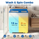 Portable Washing Machine with 12 LBS Washer and 8 LBS Spinner Combo for Apartments