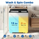 Portable Washing Machine with 12 LBS Washer and 8 LBS Spinner Combo for Apartments by LJGDeals