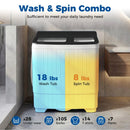 Portable Washing Machine with 18 LBS Washer and 8 LBS Spinner Combo by LJGDeals
