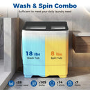 Portable Washing Machine with 18 LBS Washer and 8 LBS Spinner Combo by LJGDeals