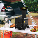 Portable Wood Burning Stove Mini Heater Burner with Pot Rack Oven Pan-Black by LJGDeals