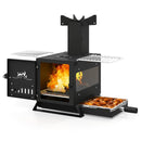 Portable Wood Burning Stove Mini Heater Burner with Pot Rack Oven Pan-Black by LJGDeals