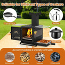 Portable Wood Burning Stove Mini Heater Burner with Pot Rack Oven Pan-Black by LJGDeals