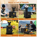 Portable Wood Burning Stove Mini Heater Burner with Pot Rack Oven Pan-Black by LJGDeals